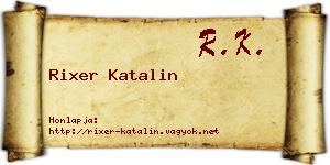 Rixer Katalin névjegykártya